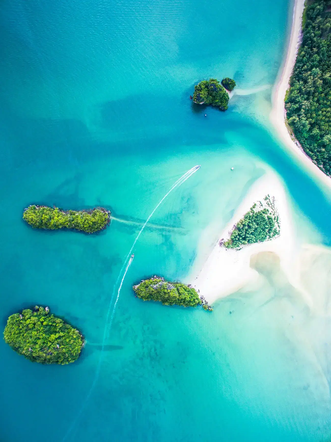 Aerial view of tropical islands and turquoise water Aerial view of tropical islands and turquoise water